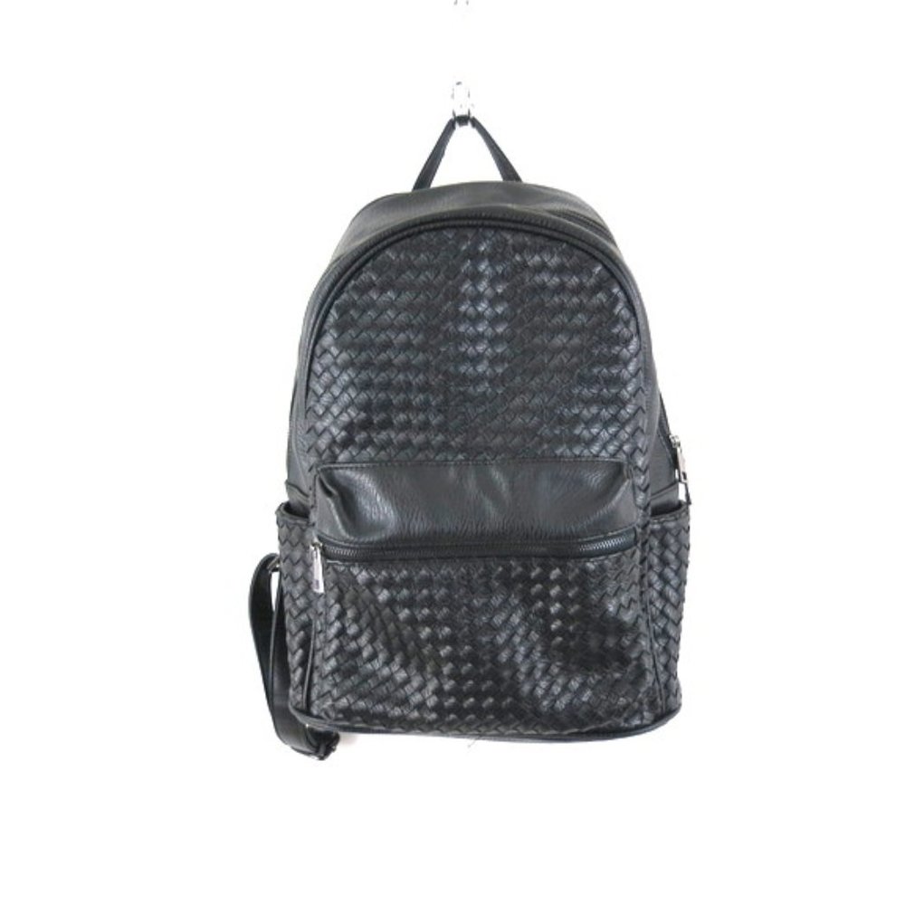 Black faux leather Madison West Backpack Shoulder Bag